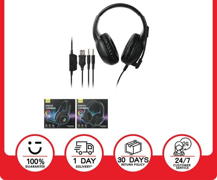 MINISO RGB Gaming Headset Heavy Bass Black Lazada PH