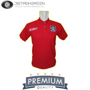BAJU KAOS KERAH SECURITY LOGO PUTIH FULL BORDIR BANYAK WARNA TERBARU