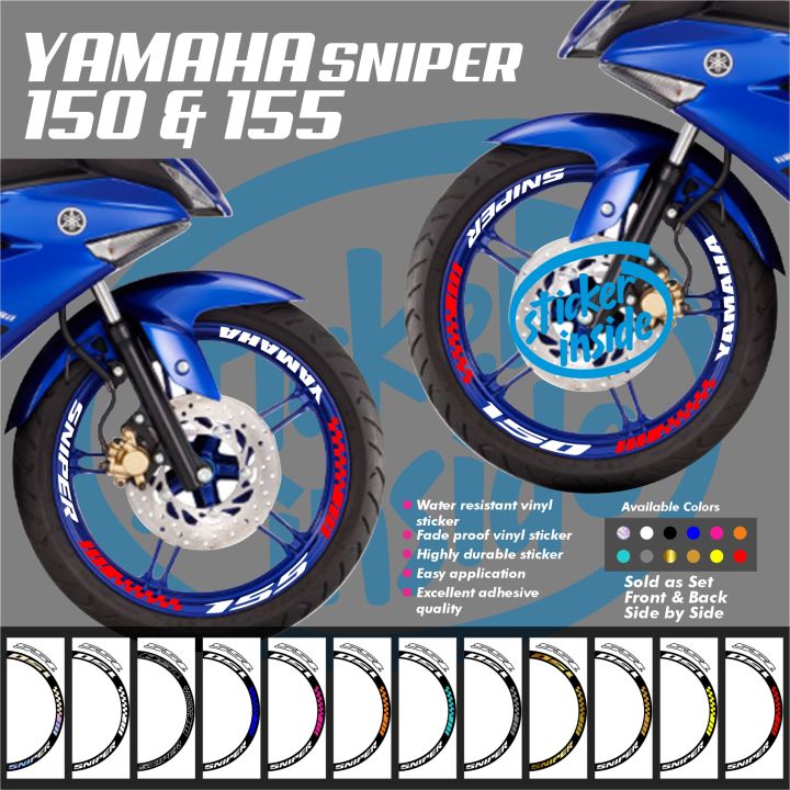 Yamaha Sniper 155 & 150 Mag Decals Sticker Front & Back Side By Side 4pcs (CHECKERED)