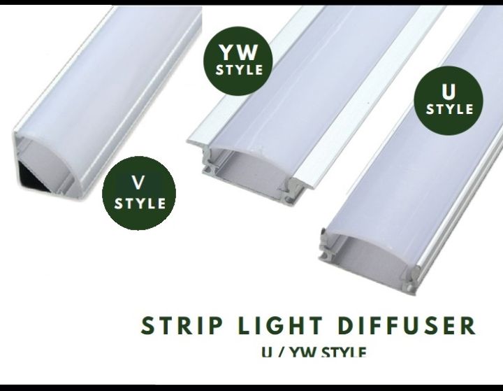 LED Strip Light Diffuser Channel Aluminium Profile 1meter Surface Mount ...