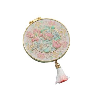 MODAQUICK โลหะสำหรับตกแต่ง กระจกแต่งหน้า พับเก็บได้ แบบพกพาได้ กระจกแบบมือถือ งานฝีมืองานประดิษฐ์ ประณีตประณีตประณีต กระจกเครื่องสำอาง สำหรับนักเรียน