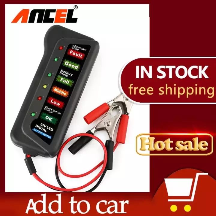 CODAncel BM310 High Qaulity 12V Digital Car Battery Tester 6 LED