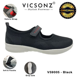 Vicsonz Kasut Wanita V59005/V59006 Warna Hitam/Biru - Womens Shoe Sneaker Black/Navy