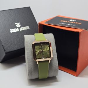 Box Exclusive Jam Tangan Jonas Jasmin Leaf JJ-2274 SV-856SSA / Jam Tangan Fashion Wanita Tali Rubber Diameter 3 cm