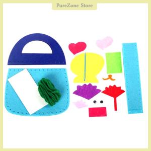 [PureZone] 8Pcs Kids Sewing Kit DIY Felt Sewing Kits Preschool Educational Toys Craft Felt With Safety Needle For Boys Girls Beginners