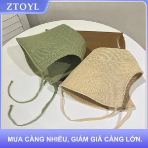 【ZTOYL】 Lanh rơm Regency bonnets mũ cho phụ nữ Sun hat Bow bãi biển cap lớn rộng vành cloche hat chapeau Femme ren lên ngoài trời mùa hè
