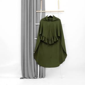 Sarimbit Keluarga Baju Sarimbit Keluarga Muslim Baju Gamis Kerudung Muslim Koko Terbaru Kualitas Premium Rayyan Series - Green