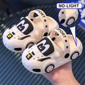 TH Babies Car With Light Slippers For Kids Boys Cool Korean Fashion Casual Baotou Comfortable Slippers