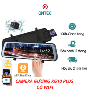 Camera hành trình ô tô chính hãng ONTEKCO có kết nối điện thoại KG10+ màn hình 9.66 inch cảm ứng Full HD quay đêm