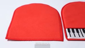 Red microfiber fabric soft piano cleaning gloves and double-sided fleece for musical theater use
