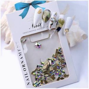 Đá khối chân bằng size to set 100 viên đính móng siêu sáng đẹp
