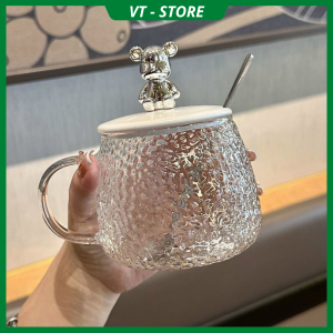 Cốc thủy tinh lắp gấu Bear chịu nhiệt cao 500ML ly thủy tinh chiu nhiệt lên tới 150 độ