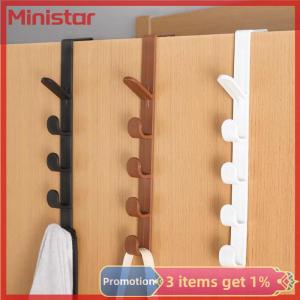 Ministar Fivesegment Door Hook Coat Bag Towels Cap Hair Bands Seamless Holder Home Bedroom Storage Organization Plastic Pure Color Rack