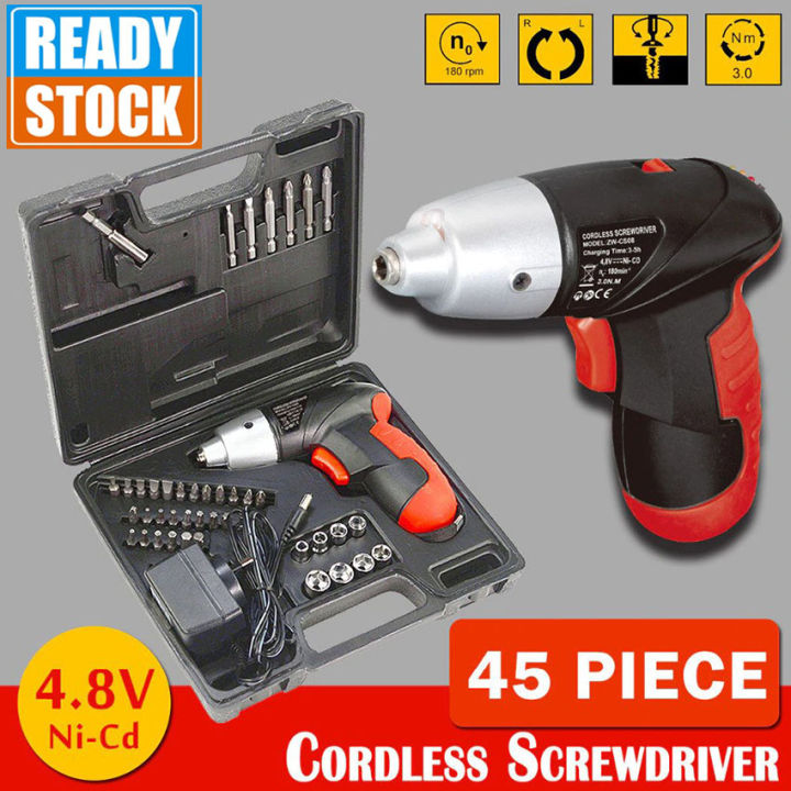 Cordless Multi-function Electric Screwdriver Set 45pcs Box