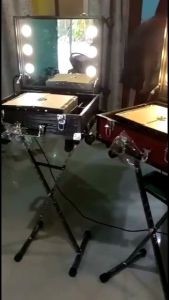 beauty case koper make up box make up uk M 50 x40x20 cm lampu tanam bahan kulit sintetis anti air dan mudah untuk dibersihkan tempat untuk peralatan make up