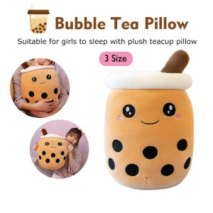 Bubble Tea Plush Doll Toy Simulation Fruit Milk Tea Cup Pillow Filled Boba Pearl Milk Tea Doll Plush Cushion Childrens Toys Birthday Gift Fruit Tea Cup with Smiley Soft Pillow Birthday Gift 奶茶娃娃毛绒玩具