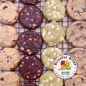 2 Box of All Flavors. 2 pcs each: ChocoChips Matchadamia RedVelvet and Oaty-Raisins