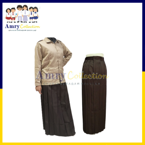 Rok Sekolah SMP SMA Model Rempel Full Kain Licin Twist / Elemen Rok Rempel Pinggang Non karet Seragam Sekolah Amrycollection