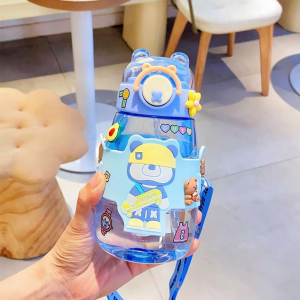 BOTOL MINUM ANAK BOTOL MINUM LUCU BOTOL TALI PANJANG BOTOL MINUM SEDOTAN FREE STICKER 1955