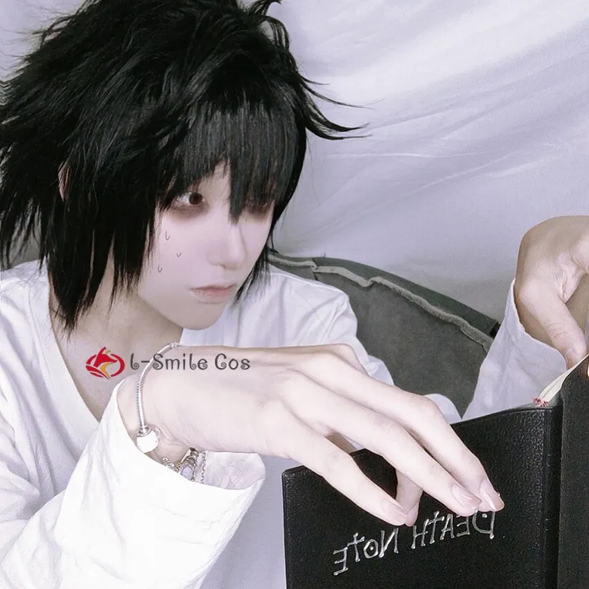 High Quality Anime Death Note L Cos Wig Mens L.Lawliet Heat