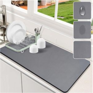 Diatomite Dish Drying Mat Super Water Absorbent drying Mat for Kitchen Counter