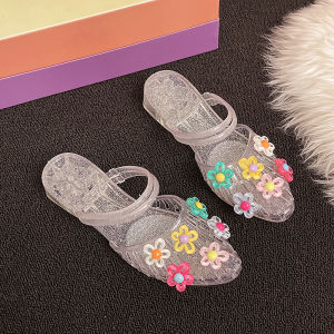 Free Shipping Korean-Style Flat Shoes WomenS Summer Sandals Fashionable Open-Toe Shoes For Outdoor Wear Casual Crystal Shoes Jelly Shoes
