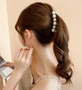 Pearls Hairpins Hair Clips Jewelry Banana Clips Headwear Women Hairgrips Ponytail Barrettes Hair Pin Accessories