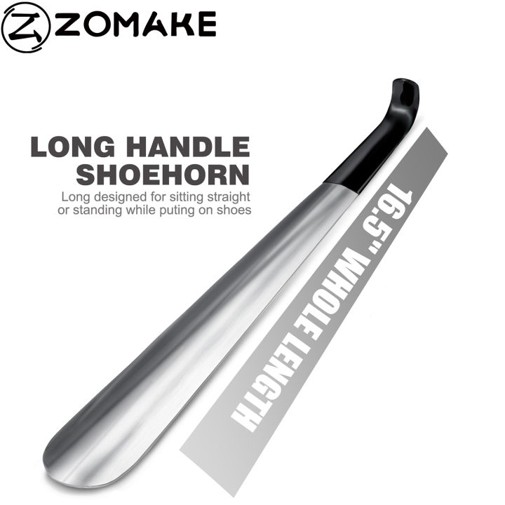 ZOMAKE Shoe Horn Long Handle+Short Stainless Steel Shoe Lifter