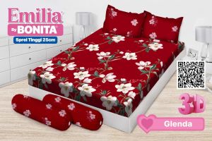 BONITA SPREI EMILIA BY BONITA 3D ANTI LUNTUR SEPREI SEPRAI 160 x 200 x 20 KASUR QUEEN
