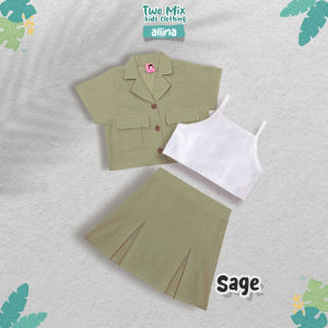 Setelan Rok Anak Perempuan Lucu - Allina Set Rompi Anak Cewek 1-6 Tahun 4370b