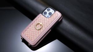 2025Kes dompet selempang untuk iPhone 17 Pro Max 16 Pro Max 15 14 Pro 13 11 7 8 Plus kes dengan pemegang Slot kad penyekat RFID Magnetic Flip Folio Purse Case PU kulit beg tangan zip dengan tali Lanyard boleh tanggal09/08