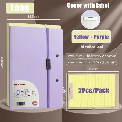 Long Clipboard Foldable Writing Pad Fit A5/A4 Yellow Pad Purple Clip Board Folding Board File Folder Organizer