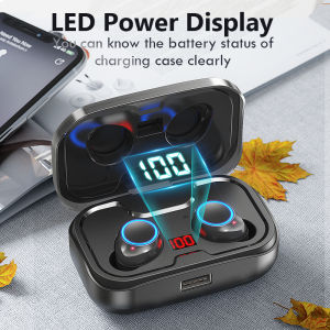 หูฟังบลูทูธไร้สาย หูฟังเกมมิ่ง หูฟังไร้สาย หูฟังออกกำลังกาย มีจอ LED แสดงแบต เสียงใสเบสดี กันน้ำ หูฟังอินเอียร์ หูฟังสเตอริโอ หูฟัง Earphone Earbud True Wireless Bluetooth 5.0 ios Android ขนาดมินิ