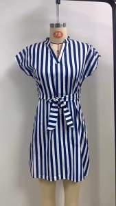 2025 Spring and Summer New Independent Station Womens Sleeveless Striped Tie Dress
