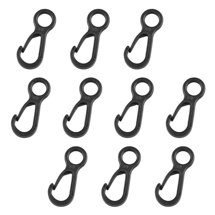 10Pcs Lanyard Hooks Bulk, Small Plastic Hooks for Lanyards Snap Clip Clasp,  Basic Buckle Lanyard Hooks for Hanging Black