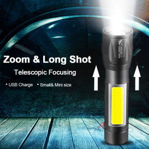 Mỉm cười cá mập 863 Đèn pin siêu sáng 4 * Đèn LED USB có thể sạc lại đèn pin 4 chế độ với lõi ngô đèn bên cắm trại ngoài trời không thấm nước đèn câu cá