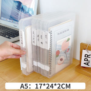 A4 File Box Transparent Document Box File Organizers Paper Storage Office School Supplies