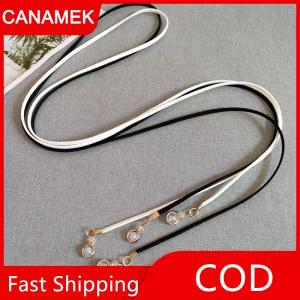 【CANAMEK】 Retro PU bện vành đai Ngọc Trai Chuỗi phụ nữ đa năng dây da dây thắt lưng tình yêu Khóa quần Jean Váy Phụ kiện quần áo