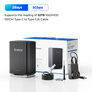 ORICO 110TB DAS 2/5 bay 2.5 "/3.5" inch SATA HDD SSD vỏ ngoài USB3.1 Type-C 5Gbps lưu trữ dữ liệu hộp