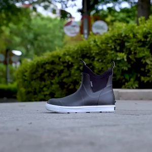 Men Rain Boots Non-slip Water Shoes Outdoor Waterproof Fishing Boots Slip on Men Rubber Boots PVC Material Round Toe Rain Shoes