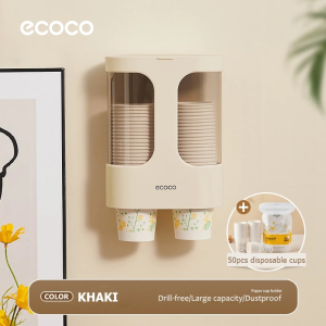 Ecoco  Disposable Paper Cup Holder Wall-mounted Disposable Cup Dispenser Organizer