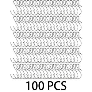 100Pcs Metal S Hook Round Tube Hook Flying Iron Hook for Hanging Plants Clothes