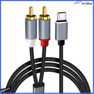 【jianzhanqinl】 Loại C để RCA cáp âm thanh 2 RCA AUX Dây chuyển đổi USB C dòng âm thanh cho máy tính xách tay điện thoại di động loa khuếch đại công suất âm thanh khuếch đại bện cáp 1 mét