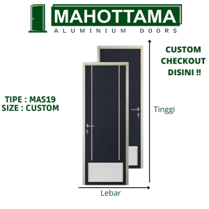 MAHOTTAMA - Pintu Kamar Mandi Toilet WC Jalusi / Tidur Rumah Utama Aluminium 80 x 200cm Rumah 1 Set Kusen Kunci Handle Engsel Bisa Custom Ukuran Geser / Sliding Door - MAS19