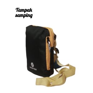 Hunter - Tas Selempang multifungsi Pria/Wanita Remaja utk dompet hp dan uang Abu Tua