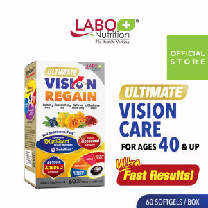 LABO Ultimate VisionREGAIN INTENSIVE - Sharp Vision Supplement for Dry Eyes Night Vision Eye Strain Blurry Vision Blue Light with OptiGuard Lutein Zeaxanthin Saffron Extract Blueberry Extract and Phospholipds • Made in Japan • 60 softgels