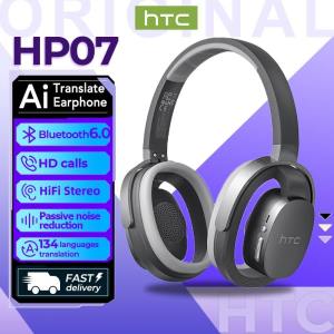 HTC HP07 Bluetooth Headphone Wireless Headphone Bluetooth 5.4 Wireless Earphone Gaming Low Latency Music Noise Reduction Smart Touch Headset With Mic For Android IOS PC