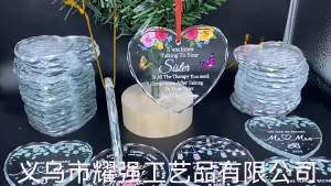[COD]  New heart-shaped glass ornament wishful gift newlyweds couples proposing getting married or engaged