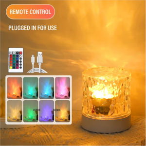 SG STOCK LED Rotating Ripple Light Colorful Ambient Gift Lamp Adjustable Bedroom Bedside Table Light Touch Control with Battery