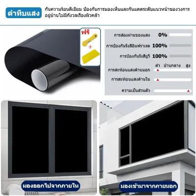 VIIY ฟิล์มติดกระจก กันรังสี UV 99% Window Film ฟิล์มกรองแสง ฟิล์มปรอท ฟิล์มอาคาร กันความร้อน มองเห็นด้านเดียว